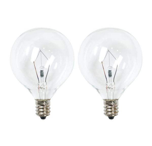 25-Watt 2pk G50 Incandescent Light Bulbs for Wax Warmers Clear - Ador